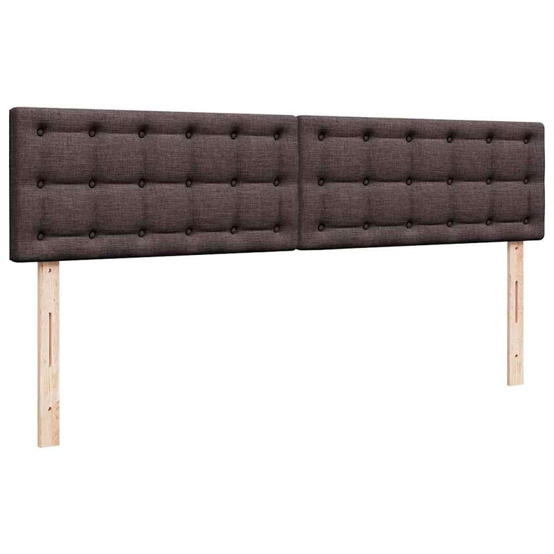 vidaXL Ottomán ágykeret matracokkal Sötétbarna 180x200cm szövet