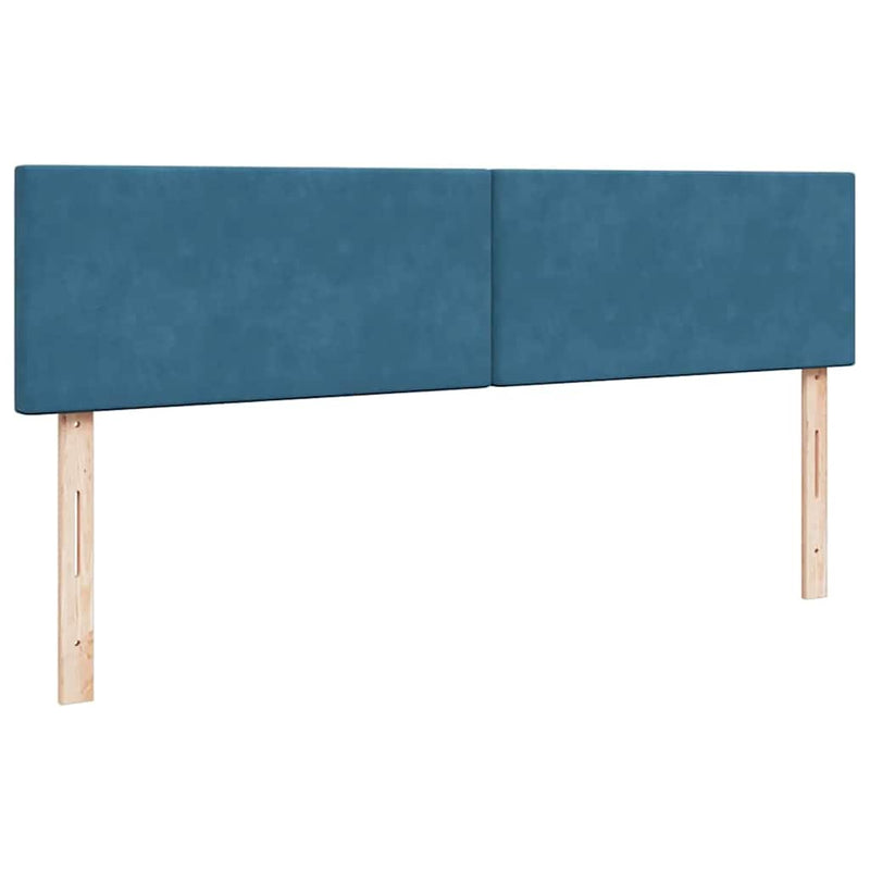 vidaXL Ottomán ágykeret matracokkal sötétkék 160x200cm bársony