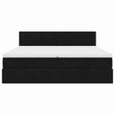 vidaXL Ottomán ágykeret matracokkal Fekete 200x200cm bársony