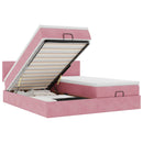 vidaXL Ottomán ágykeret matracokkal Rózsaszín 200x200cm bársony