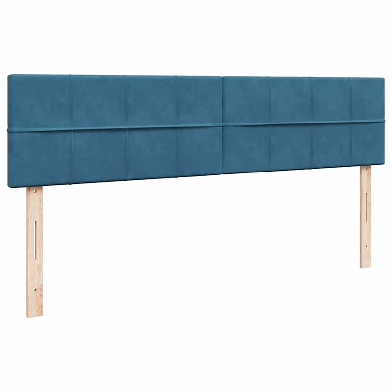 vidaXL Ottomán ágykeret matracokkal sötétkék 160x200cm bársony