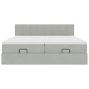 vidaXL Ottomán ágykeret matracokkal világosszürke 180x200cm bársony