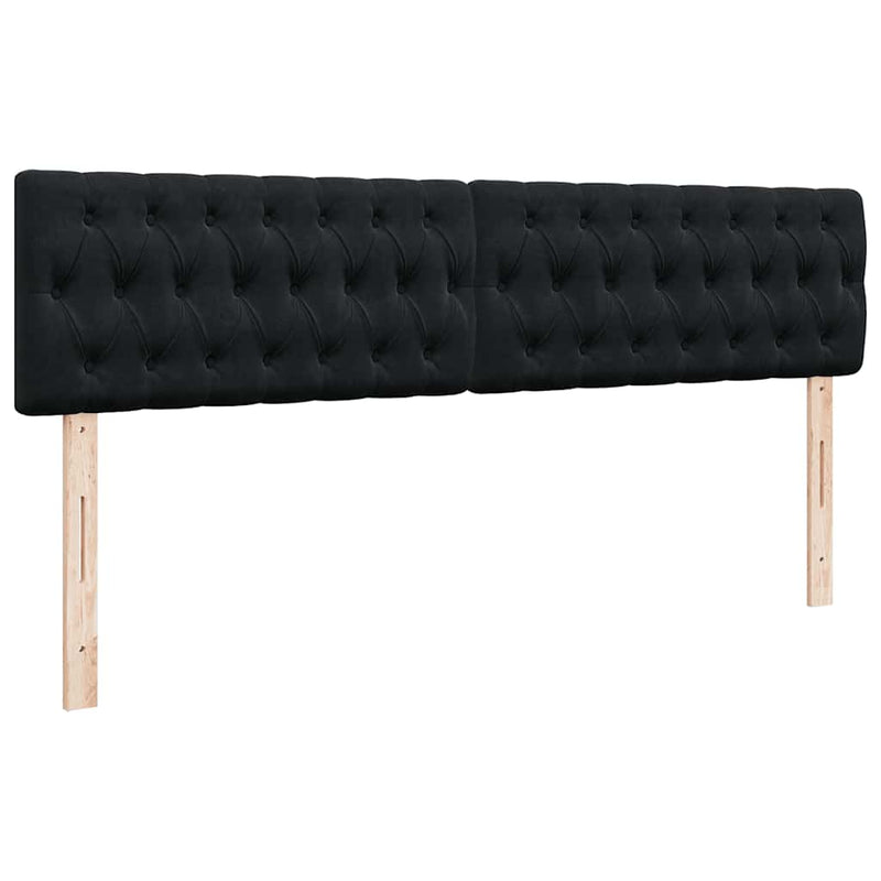 vidaXL Ottomán ágykeret matracokkal fekete 160x200cm bársony