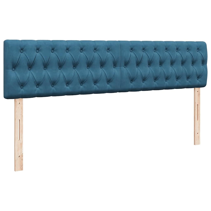 vidaXL Ottomán ágykeret matracokkal sötétkék 160x200cm bársony