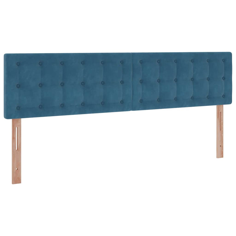 vidaXL Ottomán ágykeret matracokkal sötétkék 160x200cm bársony