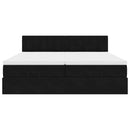 vidaXL Ottomán ágykeret matracokkal fekete 180x200cm bársony