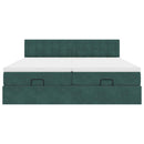 vidaXL Ottomán ágykeret matracokkal sötétzöld 180x200cm bársony