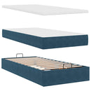 vidaXL Ottomán ágy matracokkal & LED-ek Sötétkék 200x200cm bársony