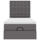 vidaXL szürke műbőr ottomán ágy matraccal 90x190cm