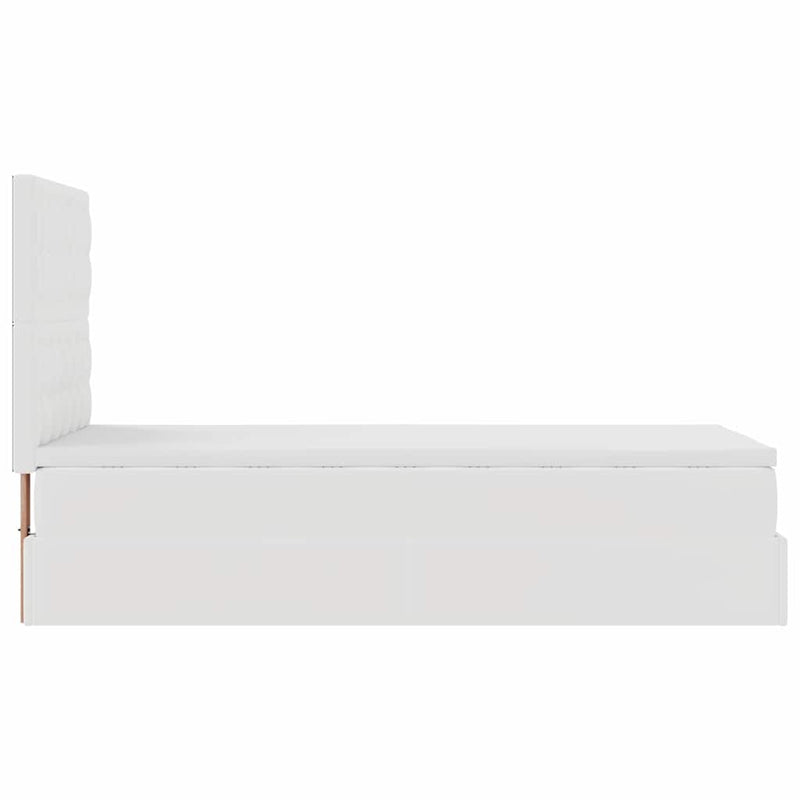 vidaXL fehér műbőr ottomán ágy matraccal 100x200cm