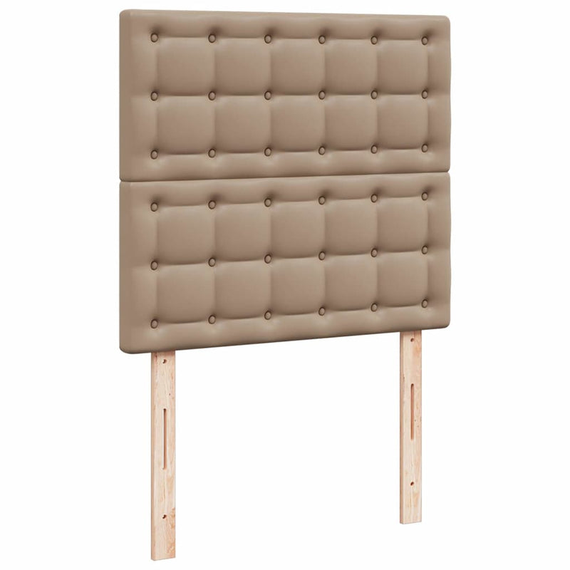vidaXL kávészínű műbőr ottomán ágykeret matraccal 100x200cm