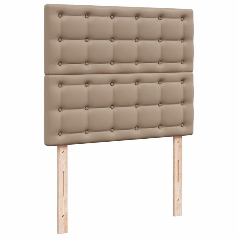 vidaXL Ottomán ágykeret matraccal Cappucino 120x190 cm műbőrrel