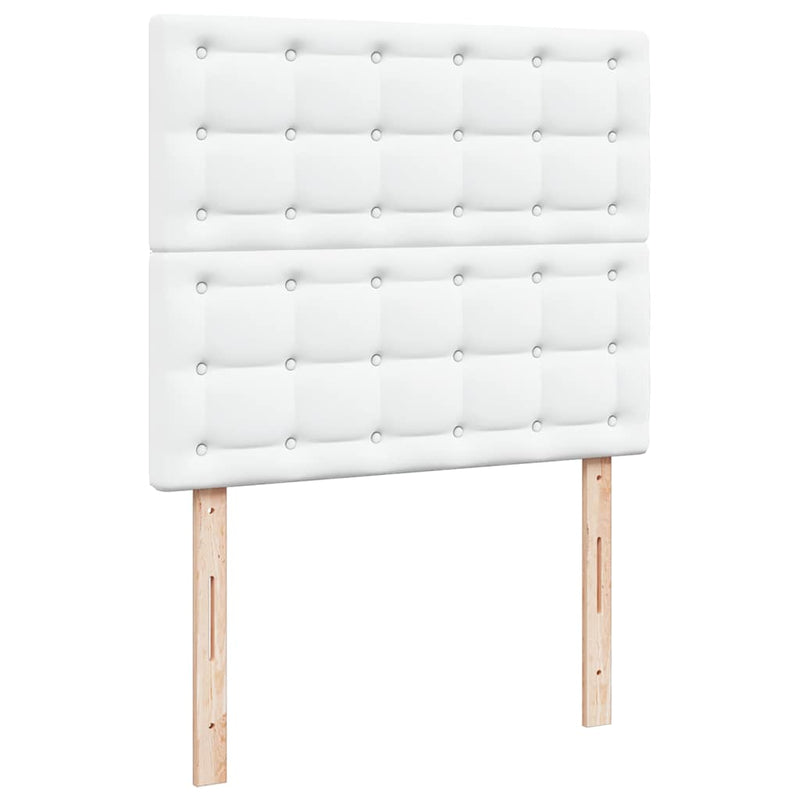 vidaXL Ottomán ágykeret matraccal Fehér 120x200cm műbőrrel