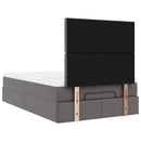 vidaXL Ottomán ágykeret matraccal Szürke 120x200cm műbőrrel