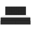 vidaXL Ottomán ágykeret matraccal Fekete 160x200cm műbőrrel