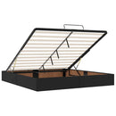 vidaXL Ottomán ágykeret matraccal Fekete 160x200cm műbőrrel