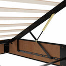 vidaXL Ottomán ágykeret matraccal Fekete 160x200cm műbőrrel