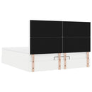 vidaXL Ottomán ágykeret matraccal Fehér 160x200cm műbőrrel