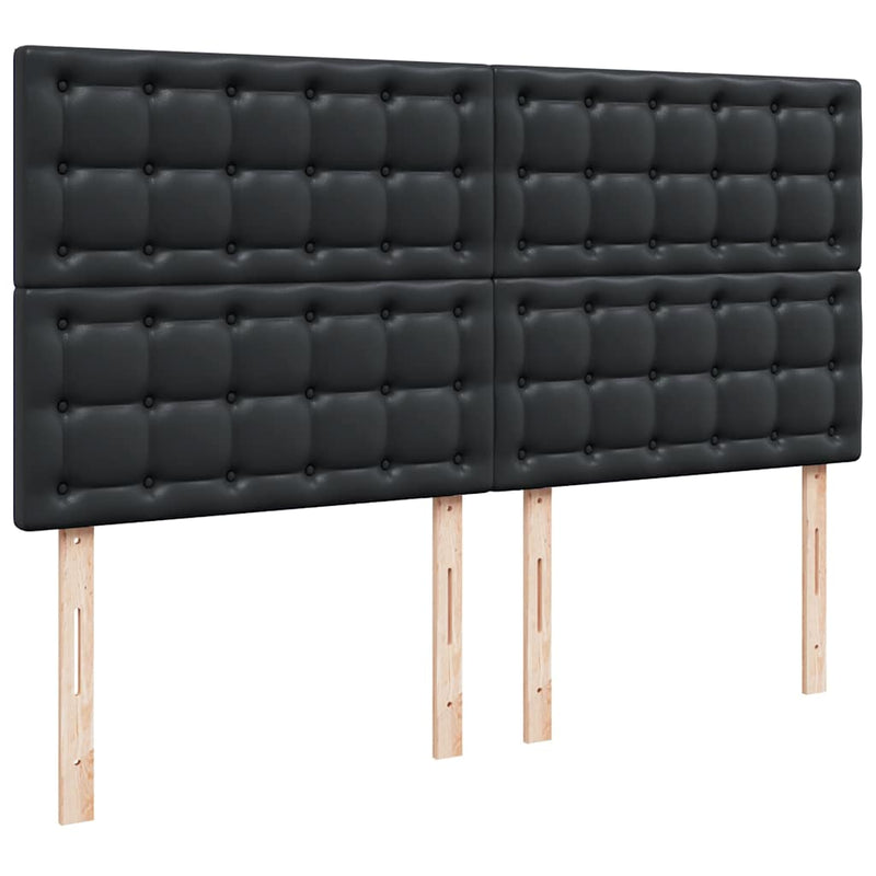 vidaXL Ottomán ágykeret matracokkal Fekete 200x200cm műbőr
