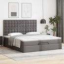 vidaXL Ottomán ágykeret matraccal Szürke 200x200cm műbőrrel