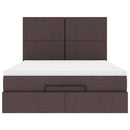 vidaXL Ottomán ágykeret matraccal sötétbarna 140x200cm szövet