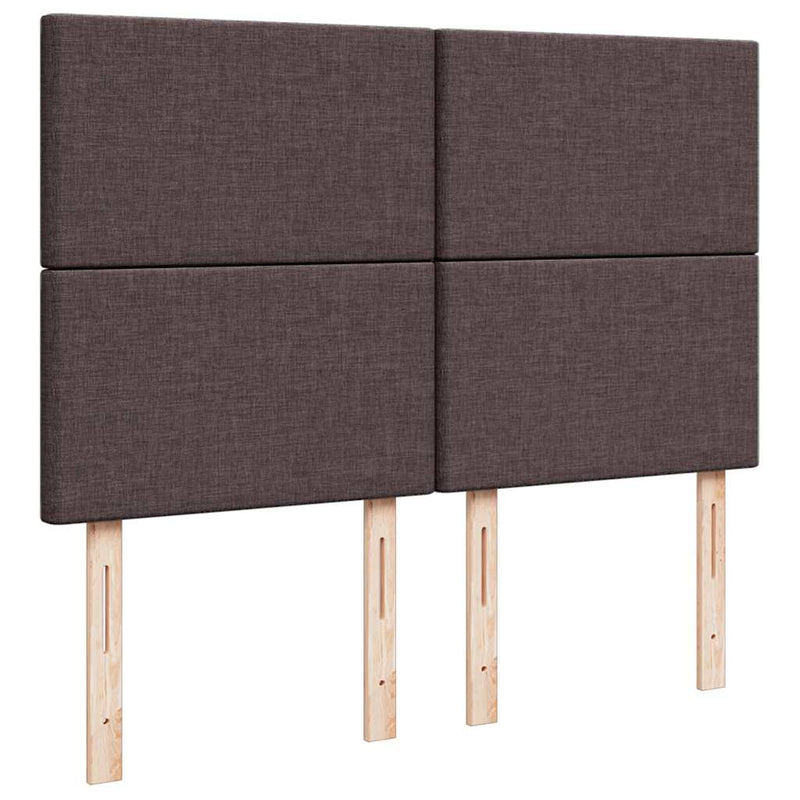 vidaXL Ottomán ágykeret matraccal sötétbarna 140x200cm szövet