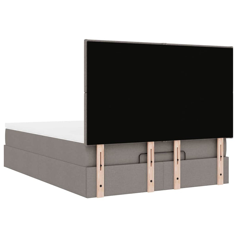 vidaXL Oszmán ágykeret matraccal tópszín 140x200cm szövet