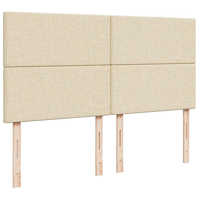 vidaXL Oszmán ágykeret matraccal krém 160x200cm szövet