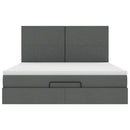 vidaXL Ottomán ágykeret matracokkal Sötét szürke 200x200cm szövet