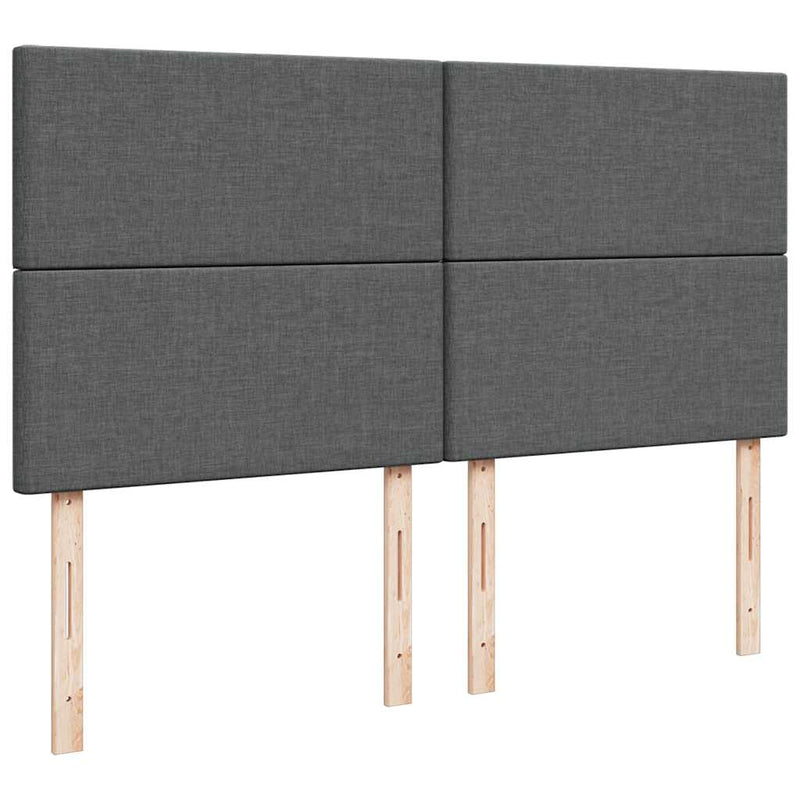 vidaXL Ottomán ágykeret matracokkal Sötét szürke 200x200cm szövet