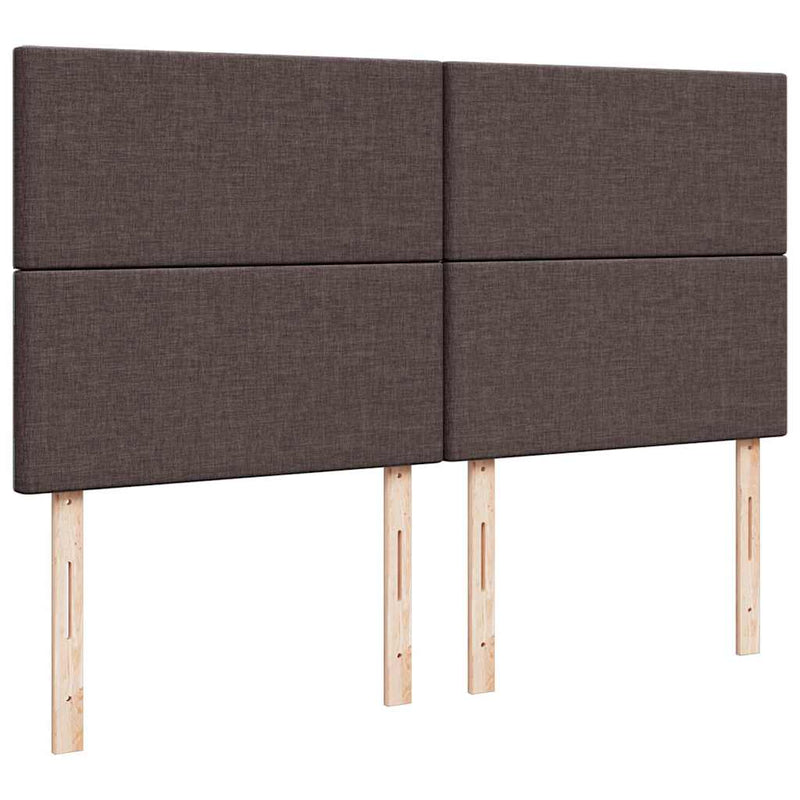 vidaXL Ottomán ágykeret matracokkal Sötétbarna 200x200cm szövet