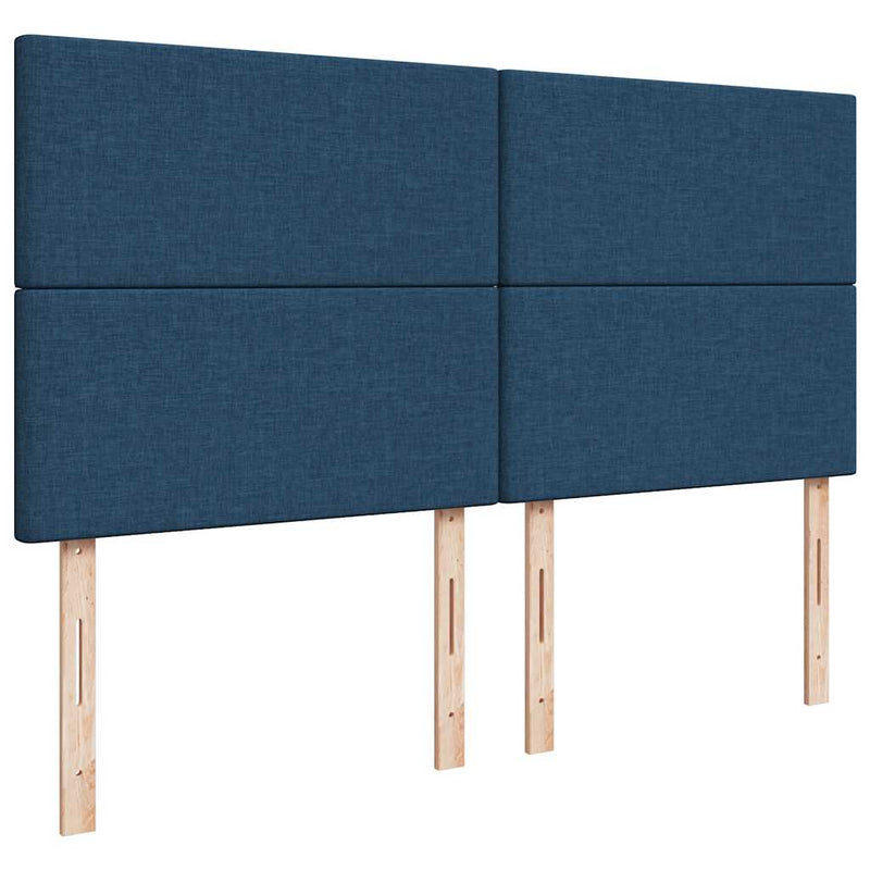 vidaXL Ottomán ágykeret matracokkal kék 200x200cm szövet