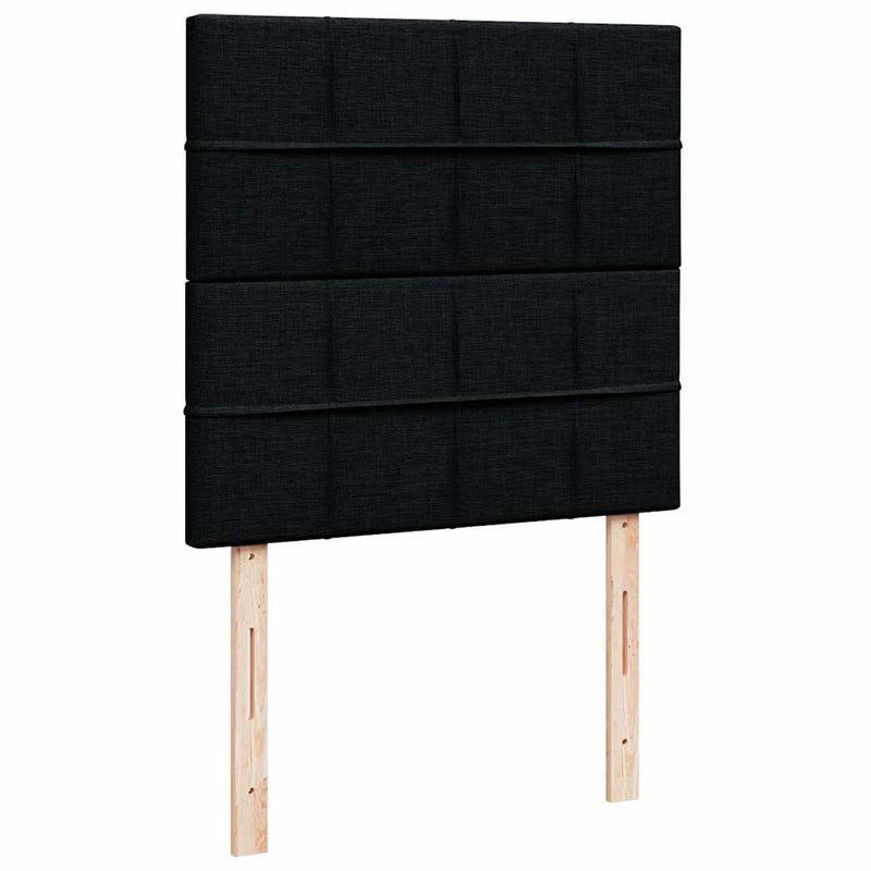 vidaXL Ottomán ágykeret matraccal fekete 80x200cm szövet