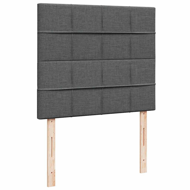 vidaXL Ottomán ágykeret matraccal sötétszürke 120x190 cm szövet