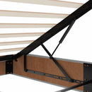 vidaXL Ottomán ágykeret matraccal világosszürke 120x200cm szövet