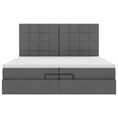vidaXL Ottomán ágykeret matracokkal Sötét szürke 200x200cm szövet