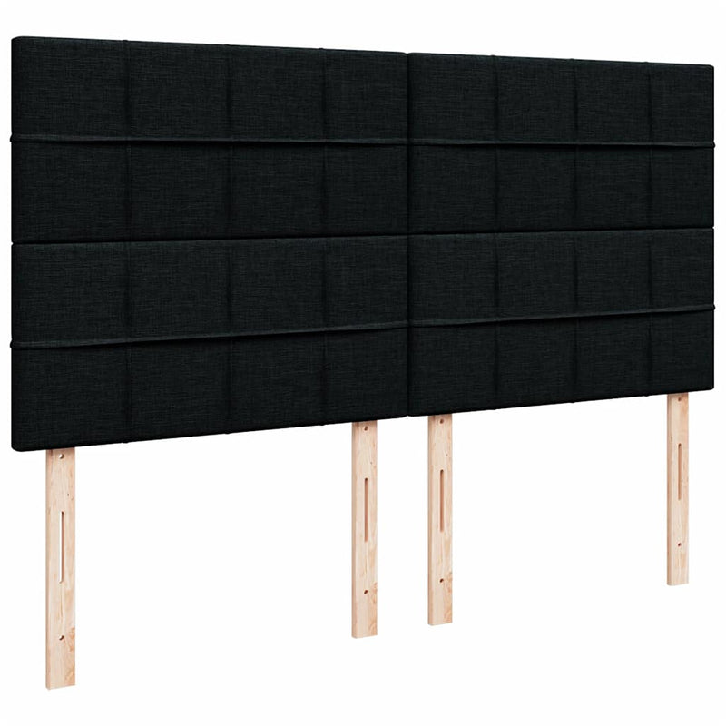 vidaXL oszmán ágykeret matracokkal Fekete 200x200cm szövet