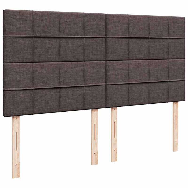 vidaXL Ottomán ágykeret matracokkal Sötétbarna 200x200cm szövet
