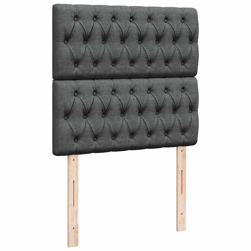 vidaXL Ottomán ágykeret matraccal sötétszürke 80x200cm szövet