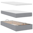 vidaXL Ottomán ágykeret matraccal világosszürke 90x190cm szövet