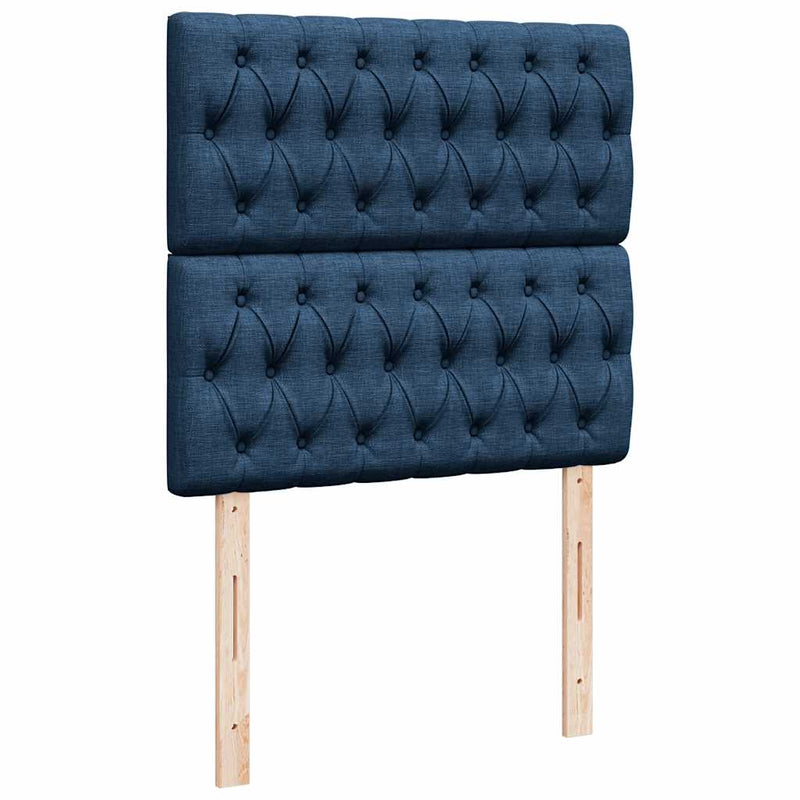 vidaXL Ottomán ágy matraccal kék 90x200 cm szövet
