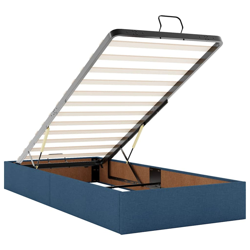 vidaXL Ottomán ágy matraccal kék 90x200 cm szövet