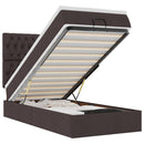 vidaXL Ottomán ágy matraccal sötétbarna 100x200 cm szövet