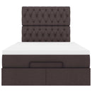 vidaXL Ottomán ágykeret matraccal sötétbarna 120x200cm anyaggal