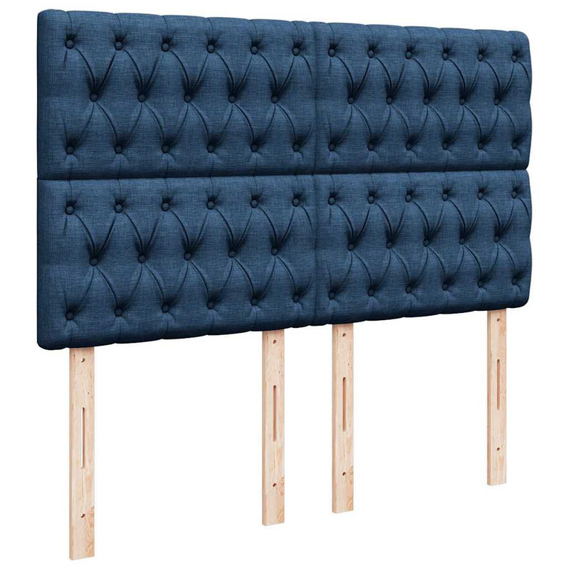 vidaXL Ottomán ágykeret matraccal Kék 140x190cm anyaggal