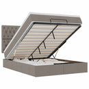 vidaXL Oszmán ágykeret matraccal tópszín 140x200cm szövet