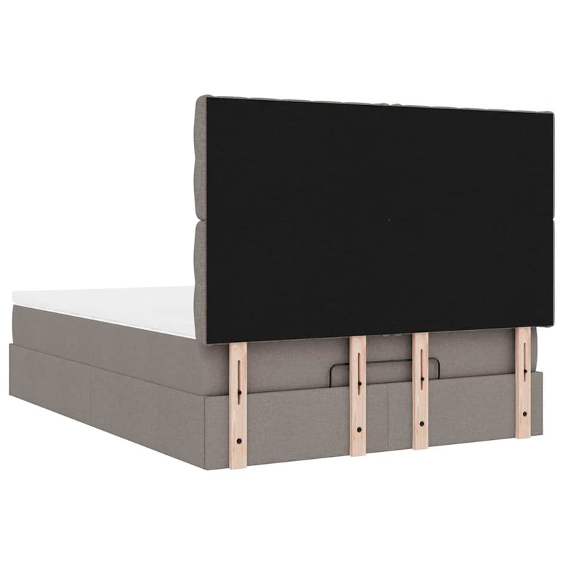 vidaXL Oszmán ágykeret matraccal tópszín 140x200cm szövet