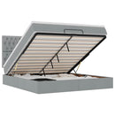 vidaXL Ottomán ágykeret matraccal világosszürke 160x200cm szövet