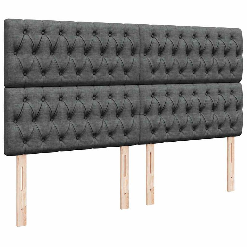 vidaXL Ottomán ágykeret matraccal sötét szürke 160x200cm szövet