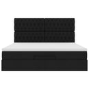 vidaXL Ottomán ágykeret matraccal fekete 180x200cm szövet